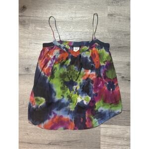 Plein Sud Jeanius 100% Silk Sleeveless Blouse 38 US-6 Camisole Multicolor Print